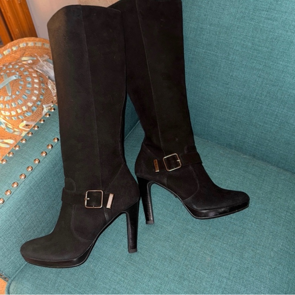 Minelli Black Heeled Knee-High Boots